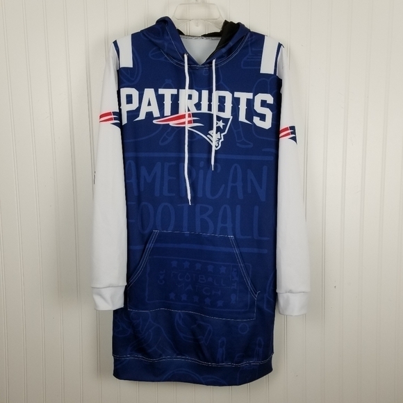New England Patriots All Over Print Hoodie Dress Football NFL Boston Athleisure - Picture 3 of 7
